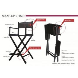 Black Professional Aluminium Make-Up Folding Chair